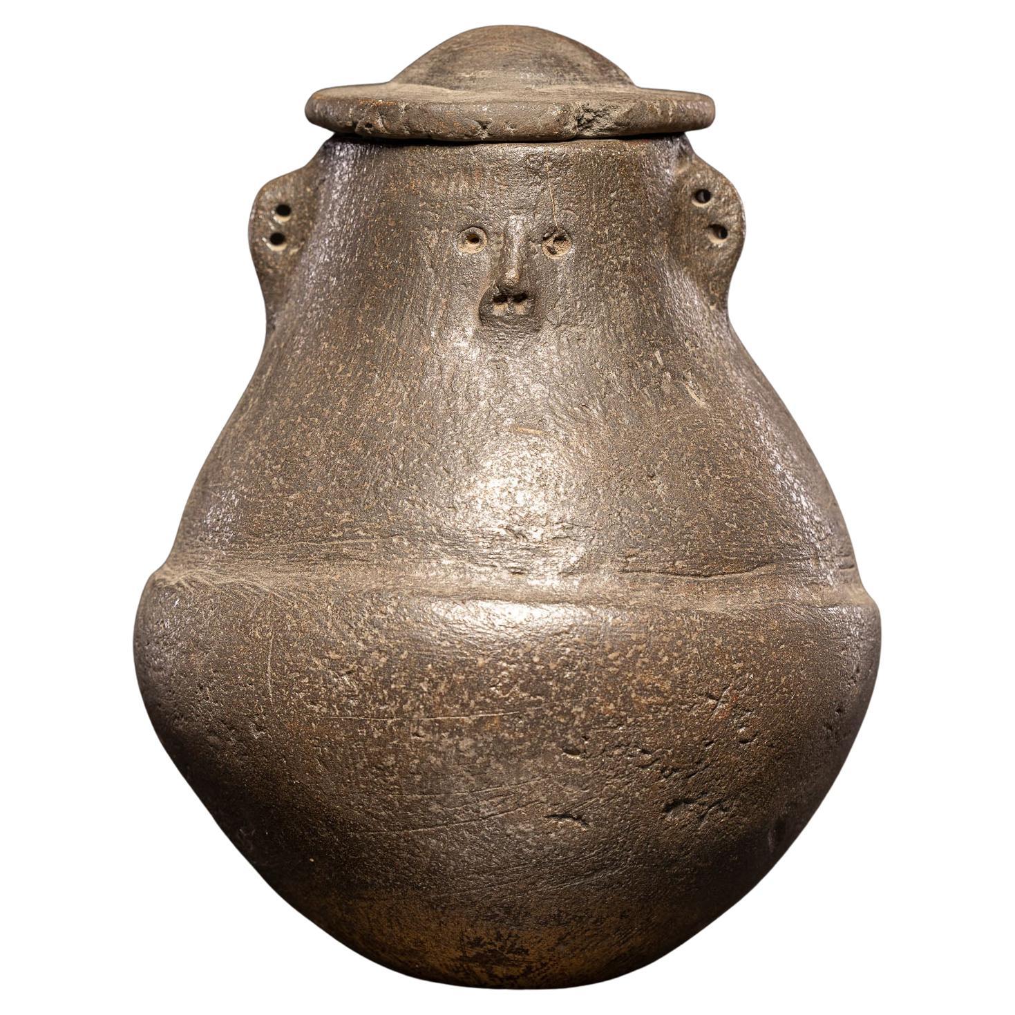 Ethnic Design-Anthropomorphic ceramic vessel, Zande People, DRC