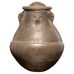 Antique Ethnic Design-Anthropomorphic ceramic vessel, Zande People, DRC