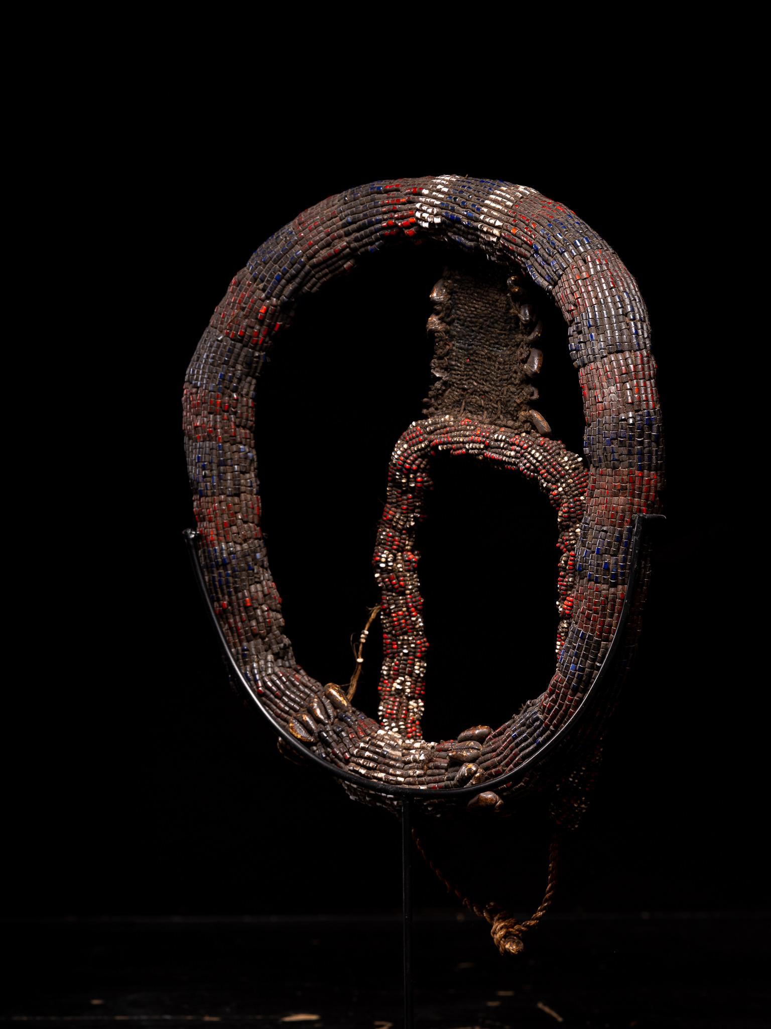 20th Century Ethnic Design-Bamileke beaded Collar Torque with pendant, Grasslands, Cameroom. For Sale