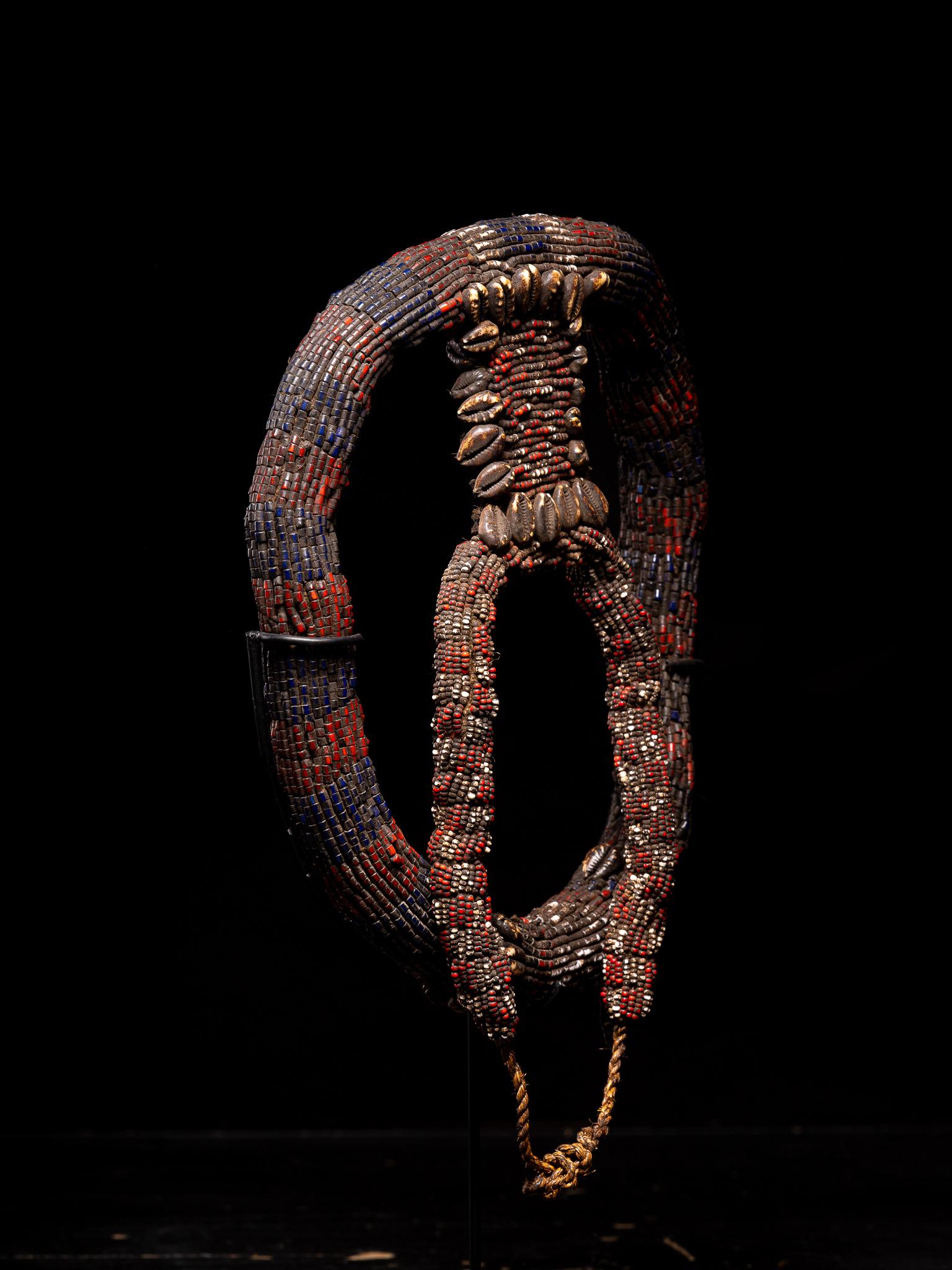 Ethnic Design-Bamileke beaded Collar Torque with pendant, Grasslands, Cameroom. For Sale 1