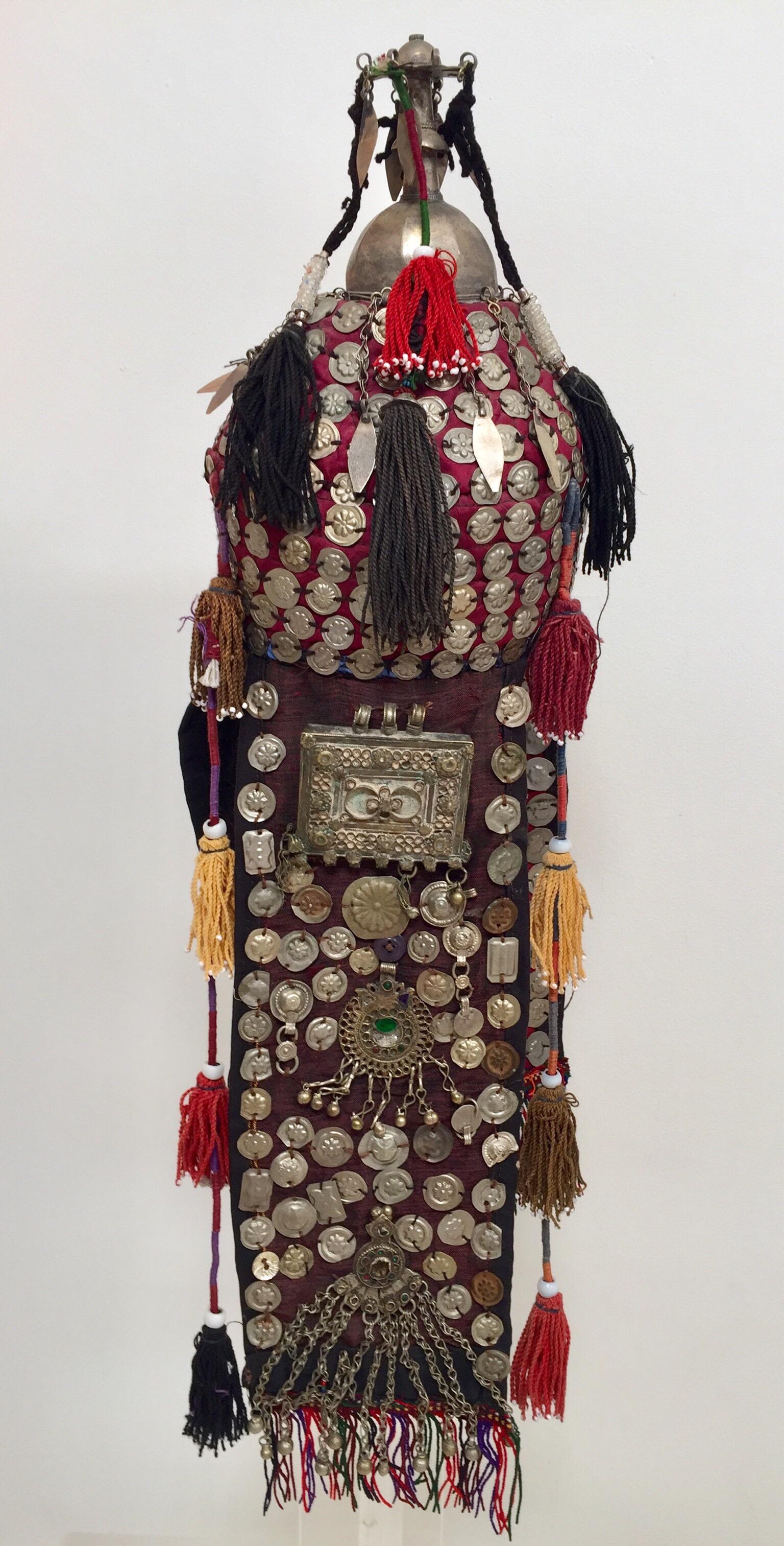 Brodé Robe de tête pour mariage ethnique mongol