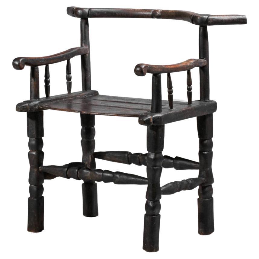 Silla Étnica Senoufo de Madera Maciza de los años 50 Sillón Étnico de Diseño Africano