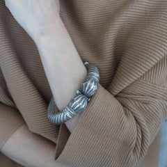 ETHNIC TRIBAL 1880 Rajasthan Southern India Antique Silver Bracelet Bangle