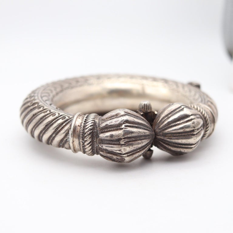Bracelet Rajasthan Argent Vintage - Occasion, Bijou Ethnique Argenté