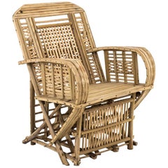 Ethnical Style Armchair in Raw Bamboo, 1980s