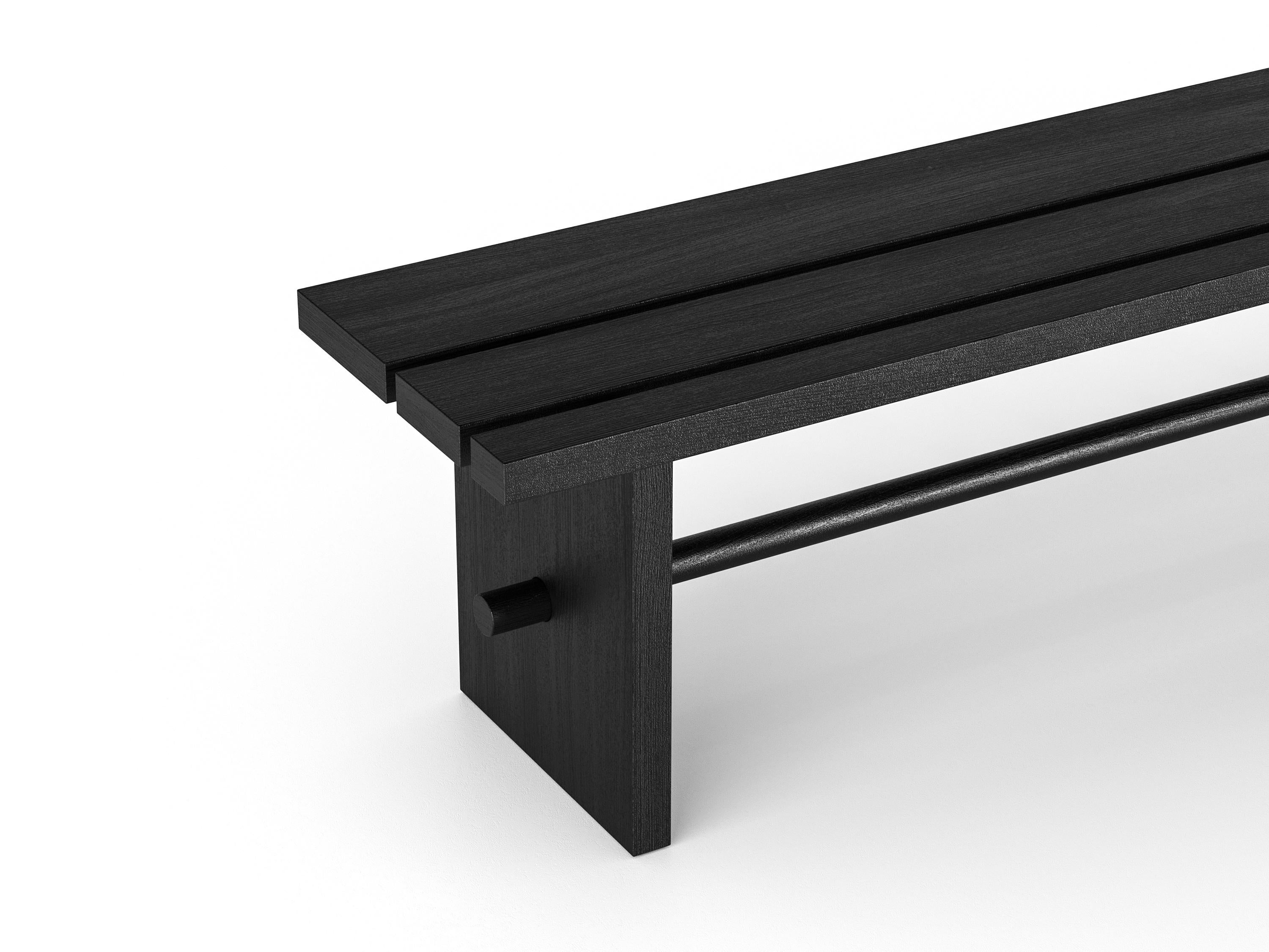 Contemporary Modern Bench 'Ethnika' in Solid Oak by Palo Nero For Sale