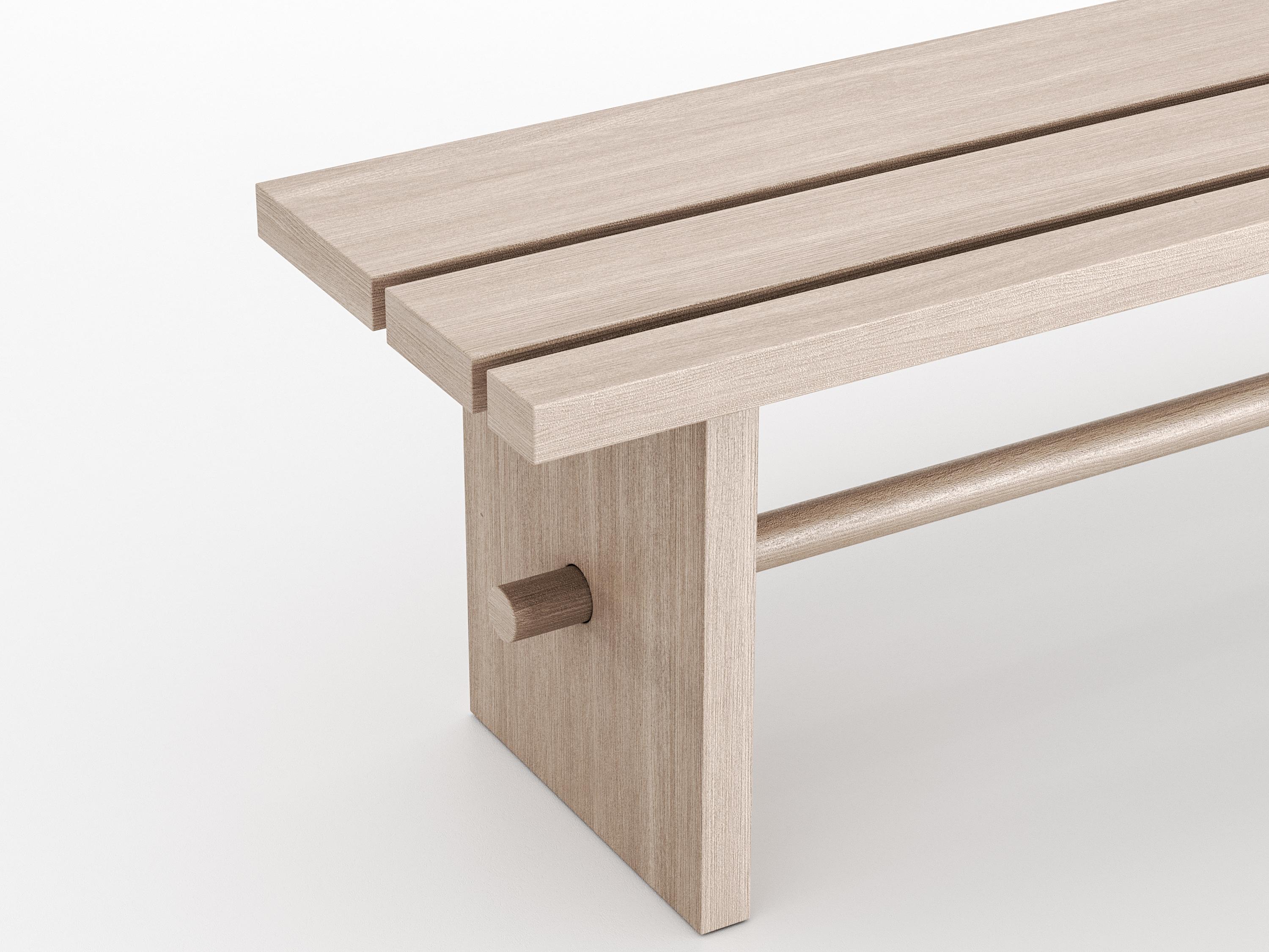 Ukrainian Modern Bench 'Ethnika' in Solid Oak by Palo Nero For Sale