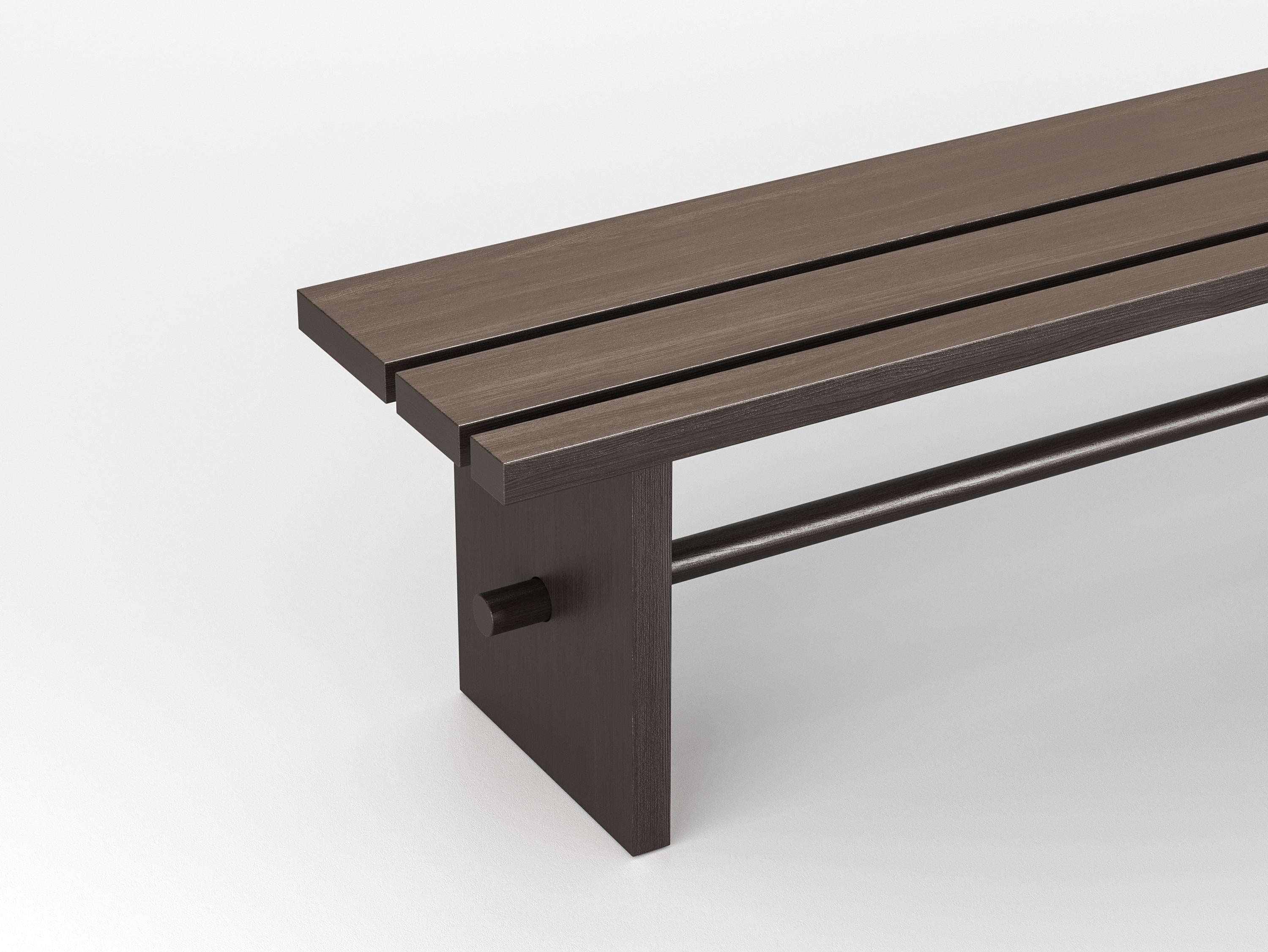 Modern Bench 'Ethnika' in Solid Oak by Palo Nero For Sale 1