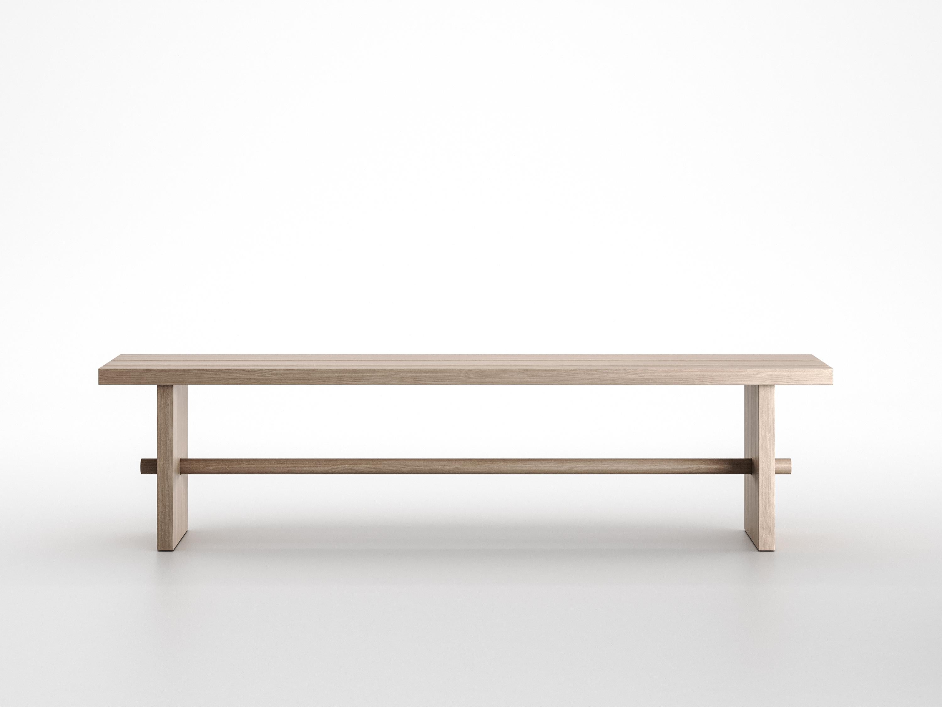 Minimalist Modern Bench 'Ethnika' in Solid Oak by Palo Nero For Sale