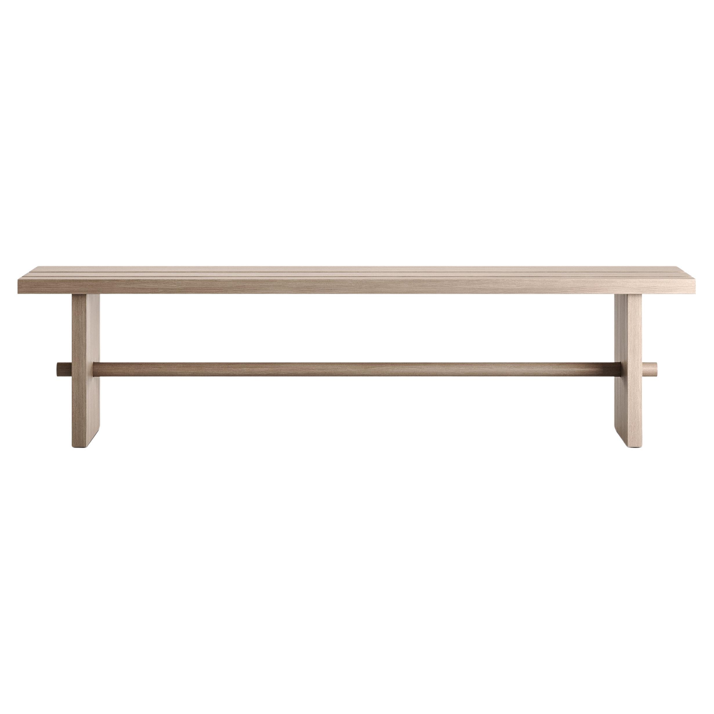 Modern Bench 'Ethnika' in Solid Oak by Palo Nero