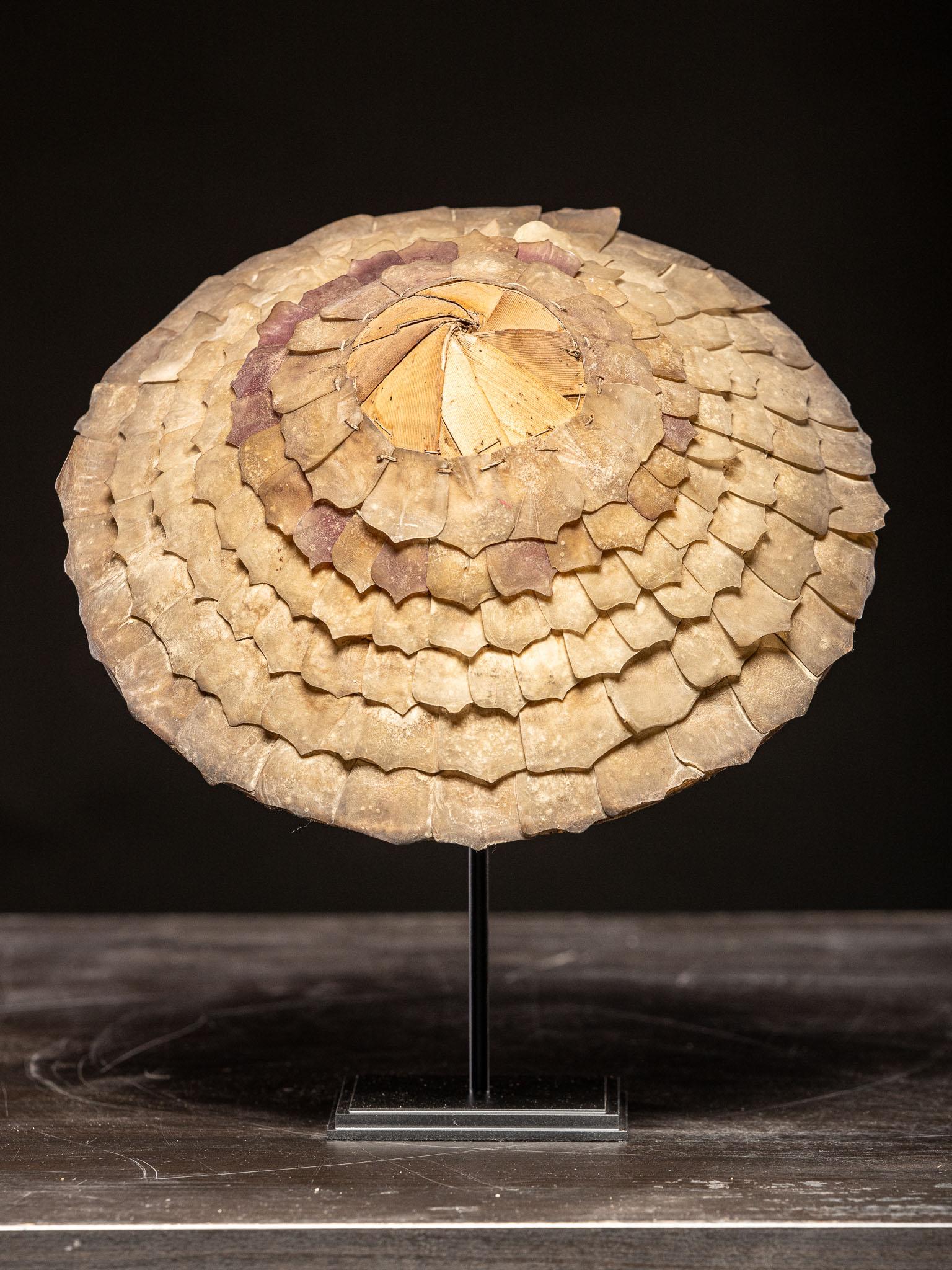 Indonesian Ethnographic Fish Scale Hat Handmade Molucca, Indonesia. For Sale