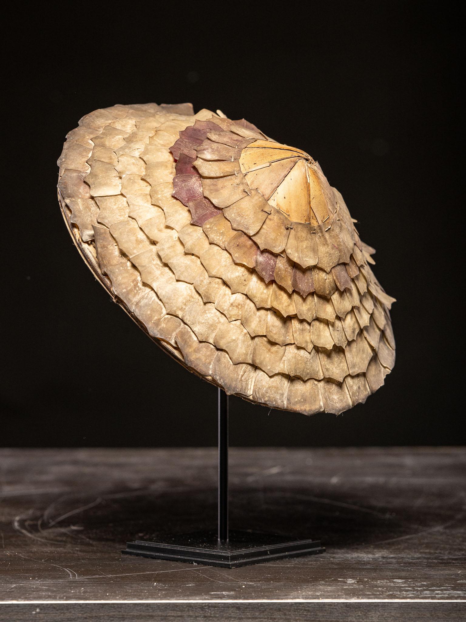 Hand-Crafted Ethnographic Fish Scale Hat Handmade Molucca, Indonesia. For Sale