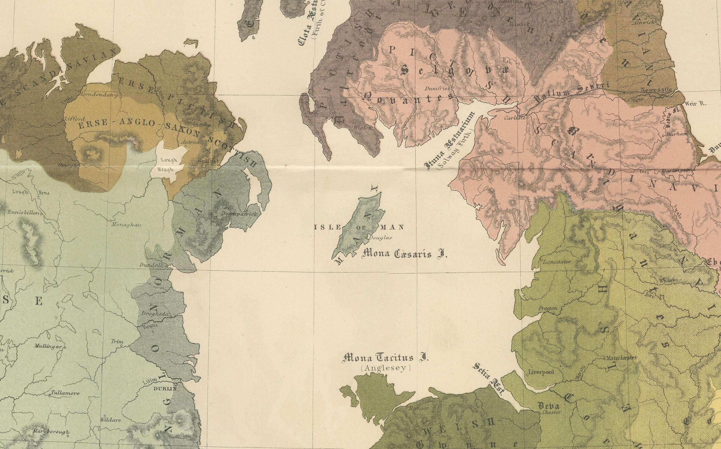 Paper Ethnographic Map of Great Britain and Ireland – Distribution of People, c.1860