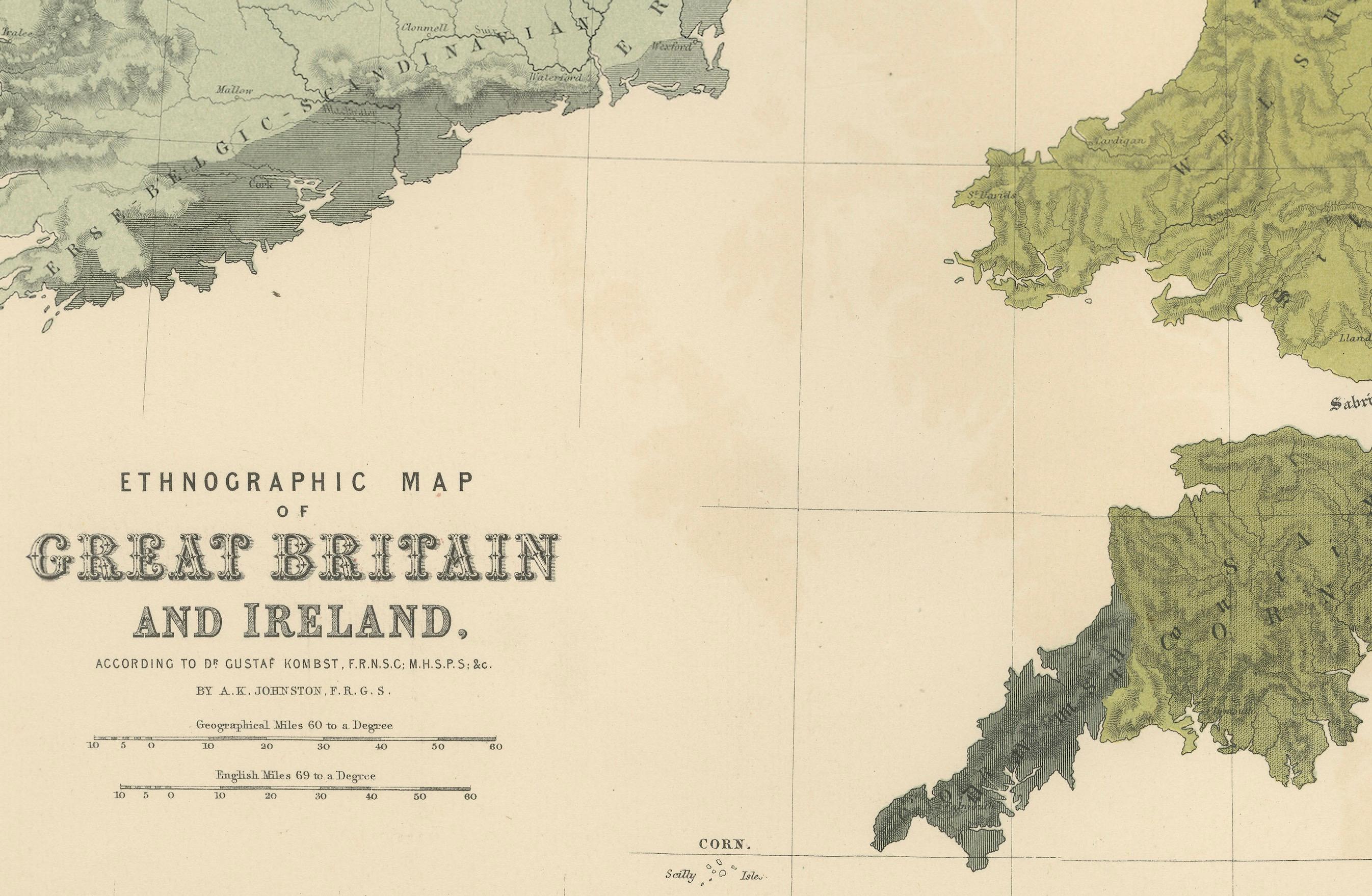 Ethnographic Map of Great Britain and Ireland – Distribution of People, c.1860 1