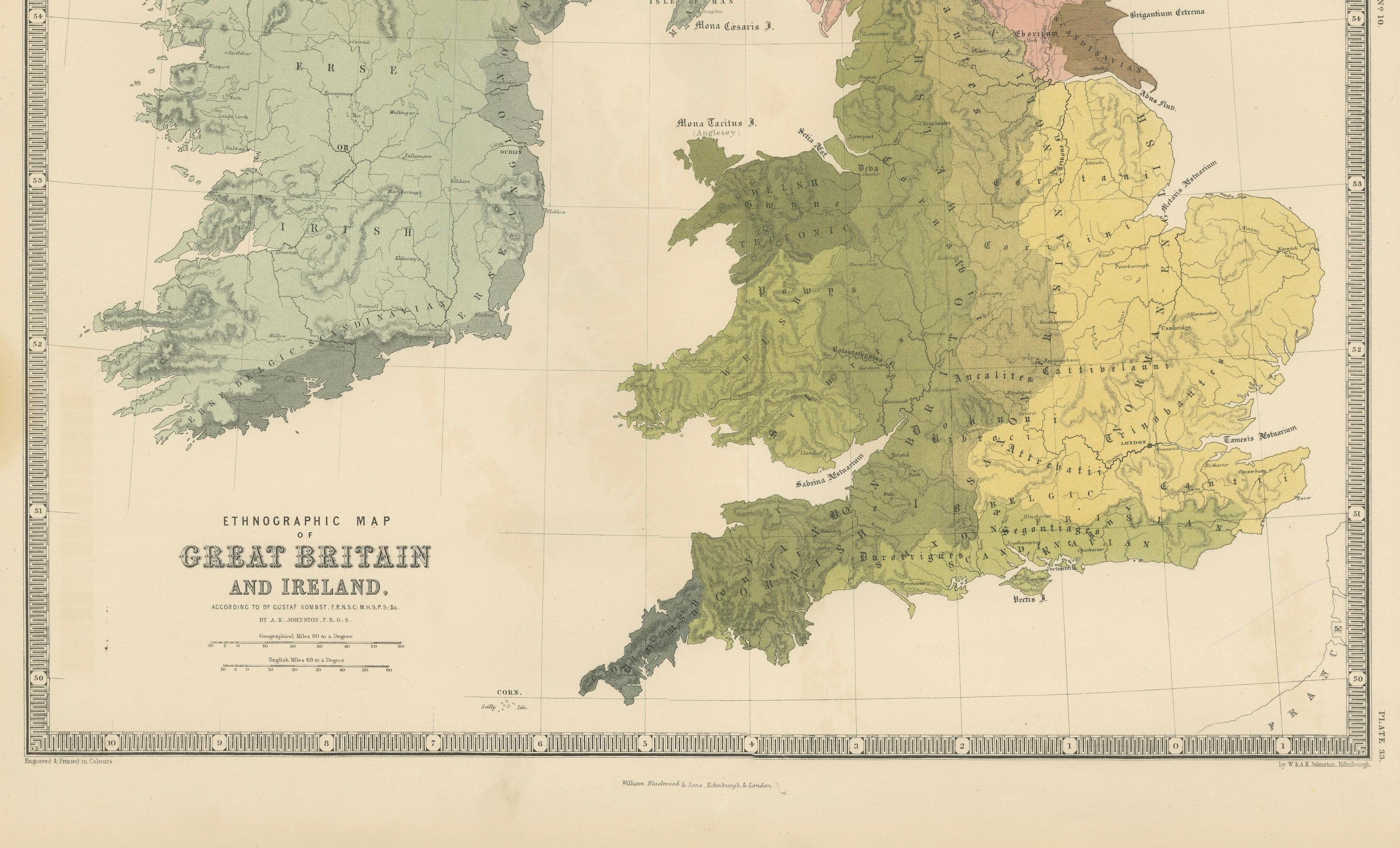 Ethnographic Map of Great Britain and Ireland – Distribution of People, c.1860 2