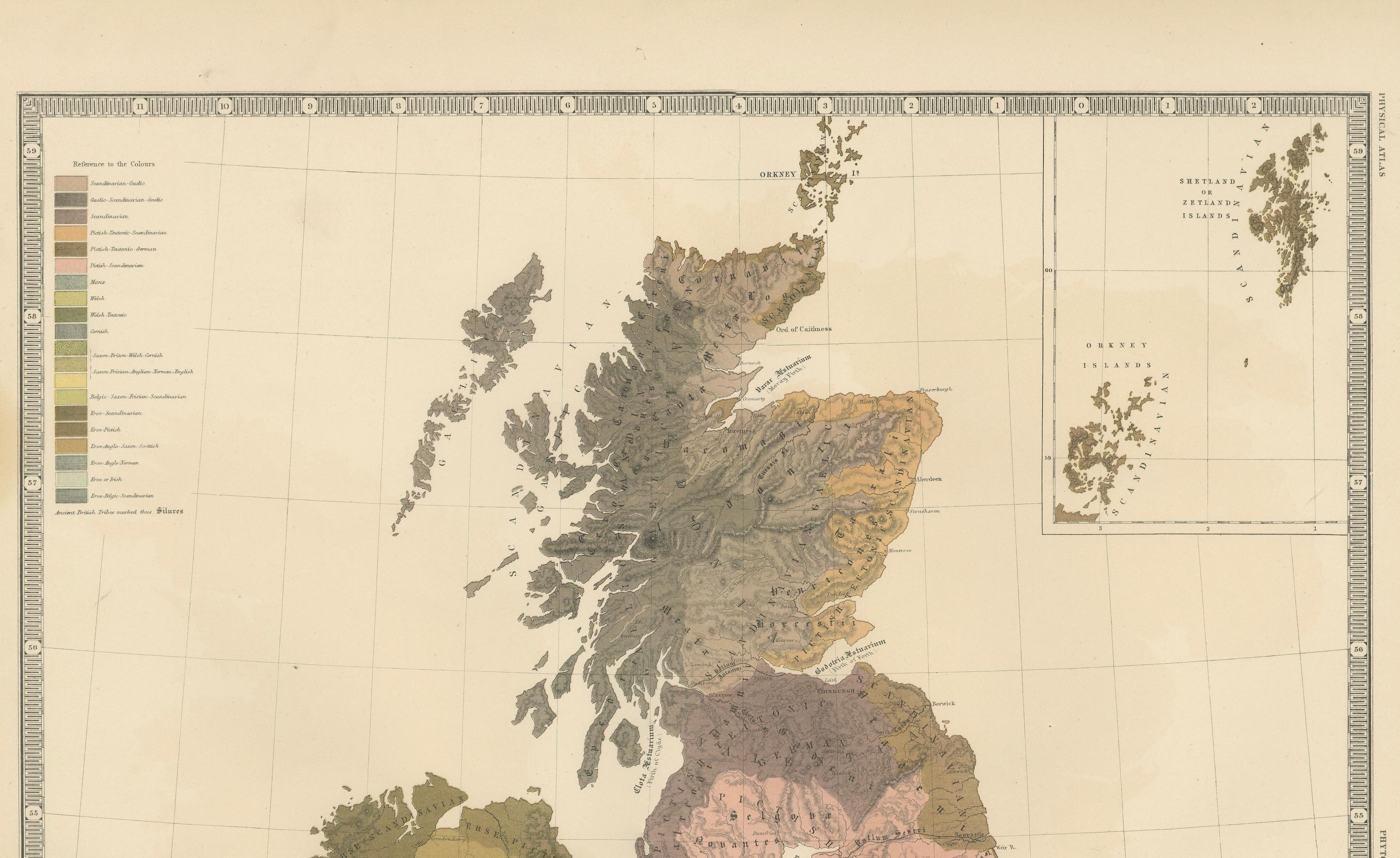 Ethnographic Map of Great Britain and Ireland – Distribution of People, c.1860 3