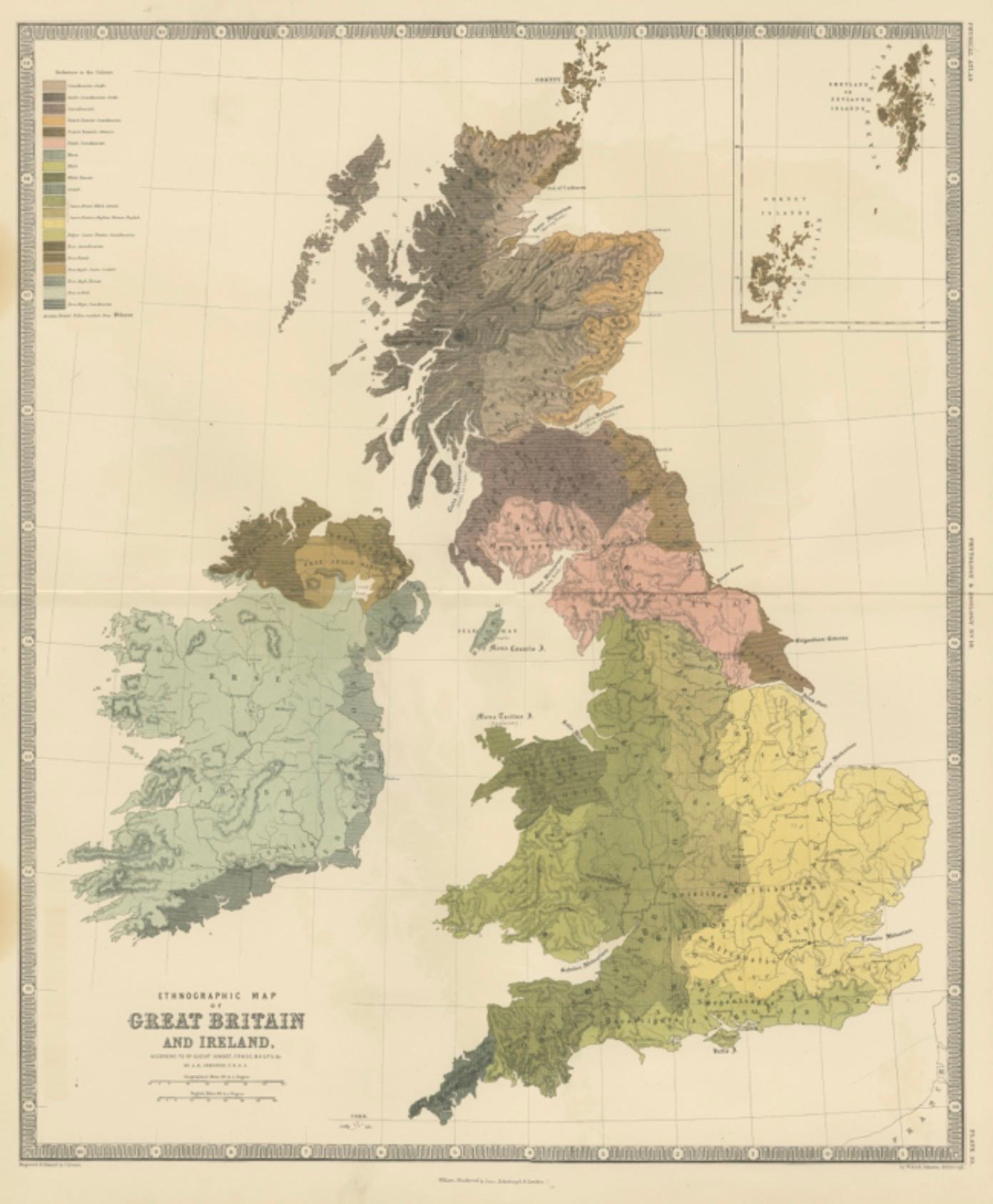 Ethnographic Map of Great Britain and Ireland – Distribution of People, c.1860 4