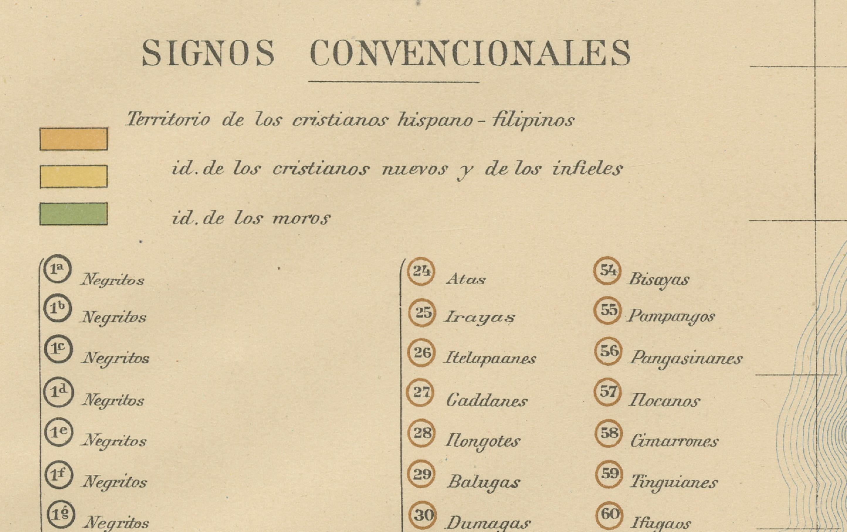 Carte ethnographique des îles Philippines - Observatorio de Manila, 1899 en vente 2
