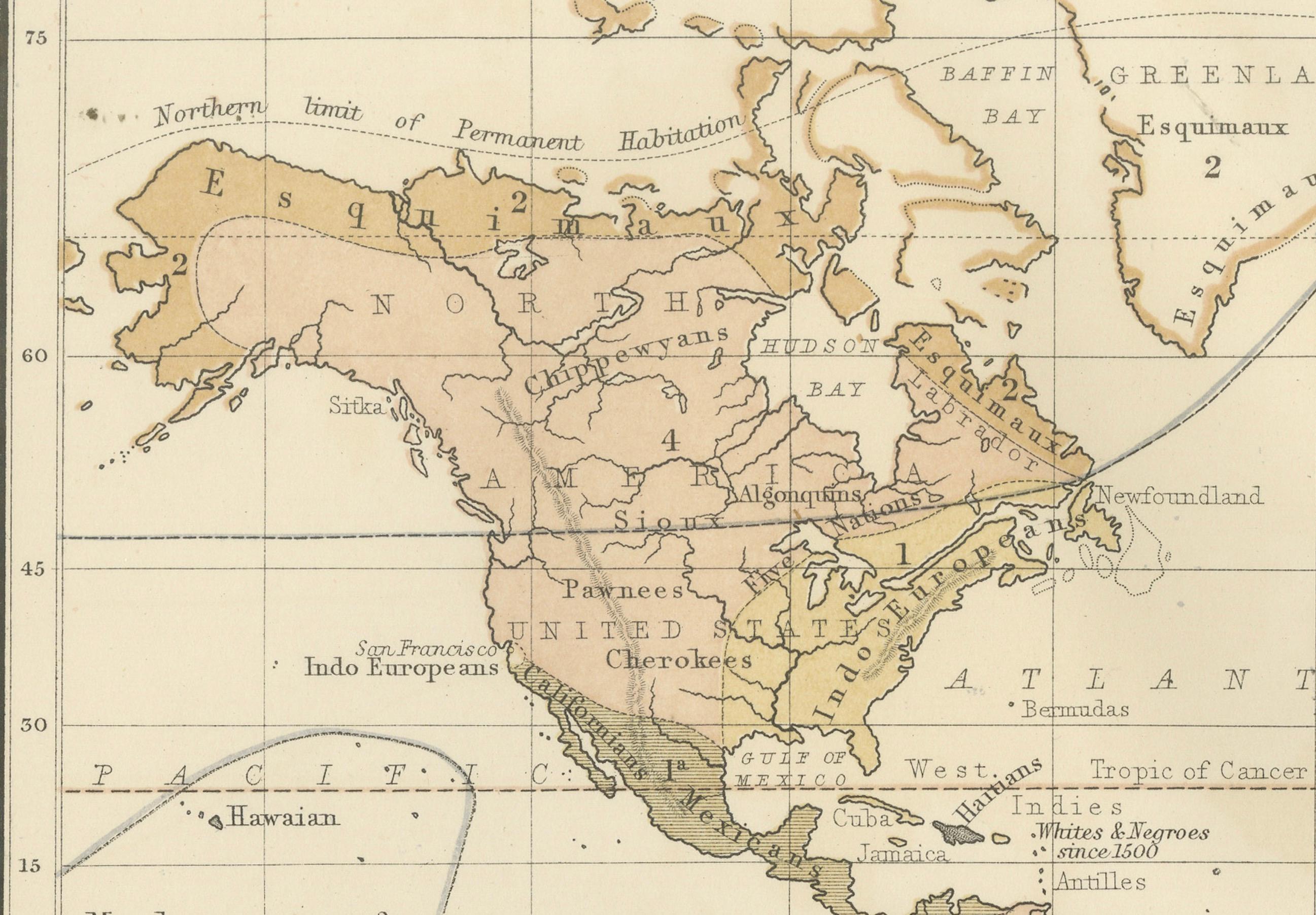 Ethnographic Map of the World by A.K. Johnston – Races of Man Chart 1852

This antique map titled 