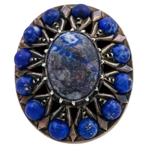 Ethnographic Ring with Lapis Lazuli For Sale