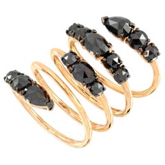 Etho Maria 18 Karat Gold and Black Diamond Wrap Ring