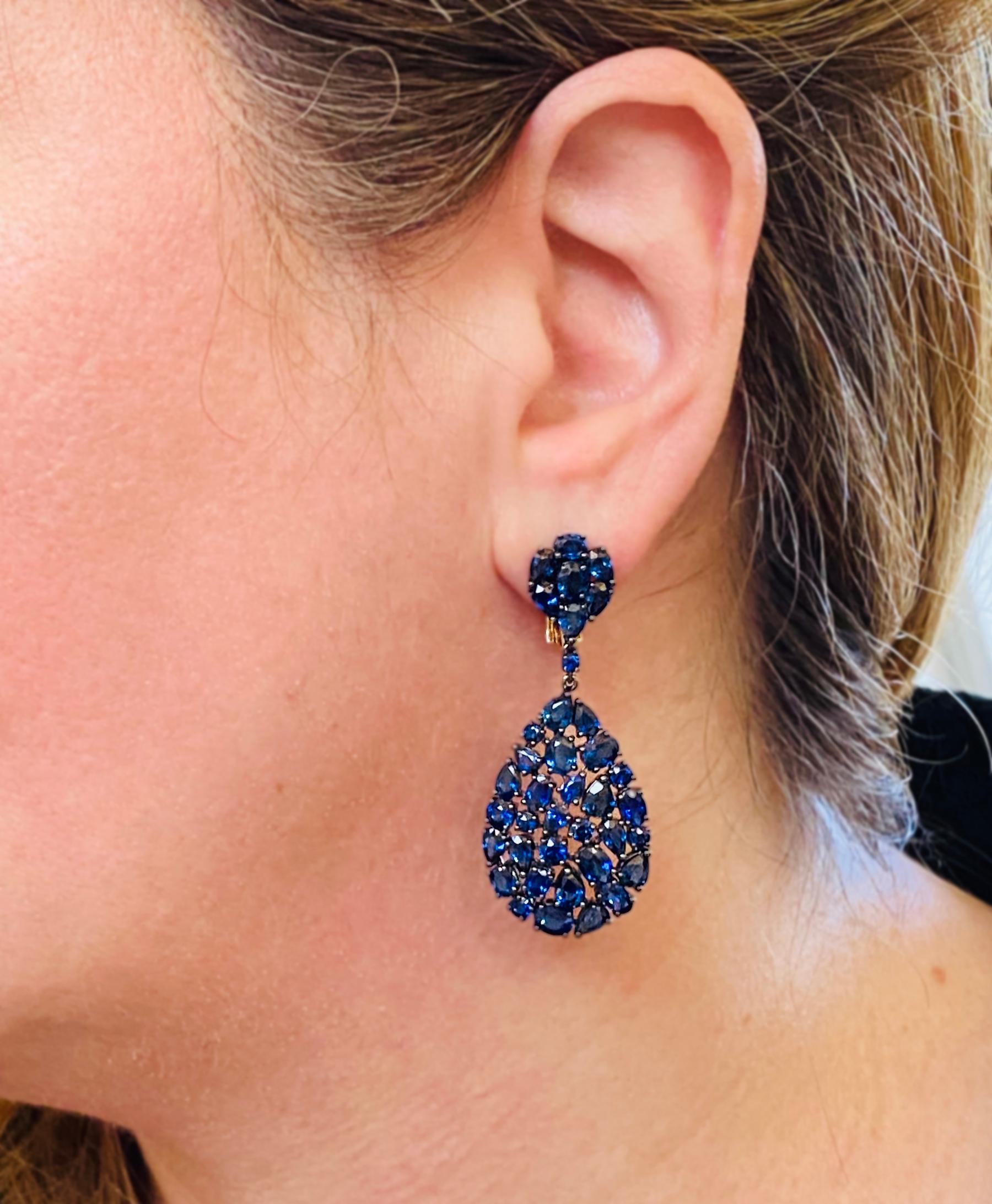 blue sapphire ear rings