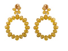 Etho Maria Ohrhänger aus 18 Karat Roségold mit Citrin, Topas und Kreis