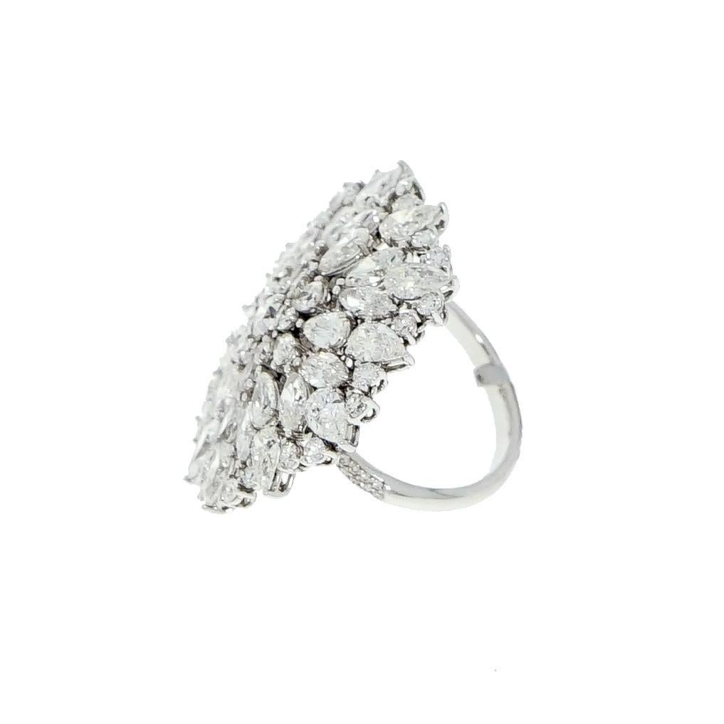Stunningly beautiful diamond cocktail ring designed by Etho Maria, a well established international fine jewelry designer. 
Handcrafted with impeccable craftsmanship in 18K White Gold and superior design that translates into a wearable piece of