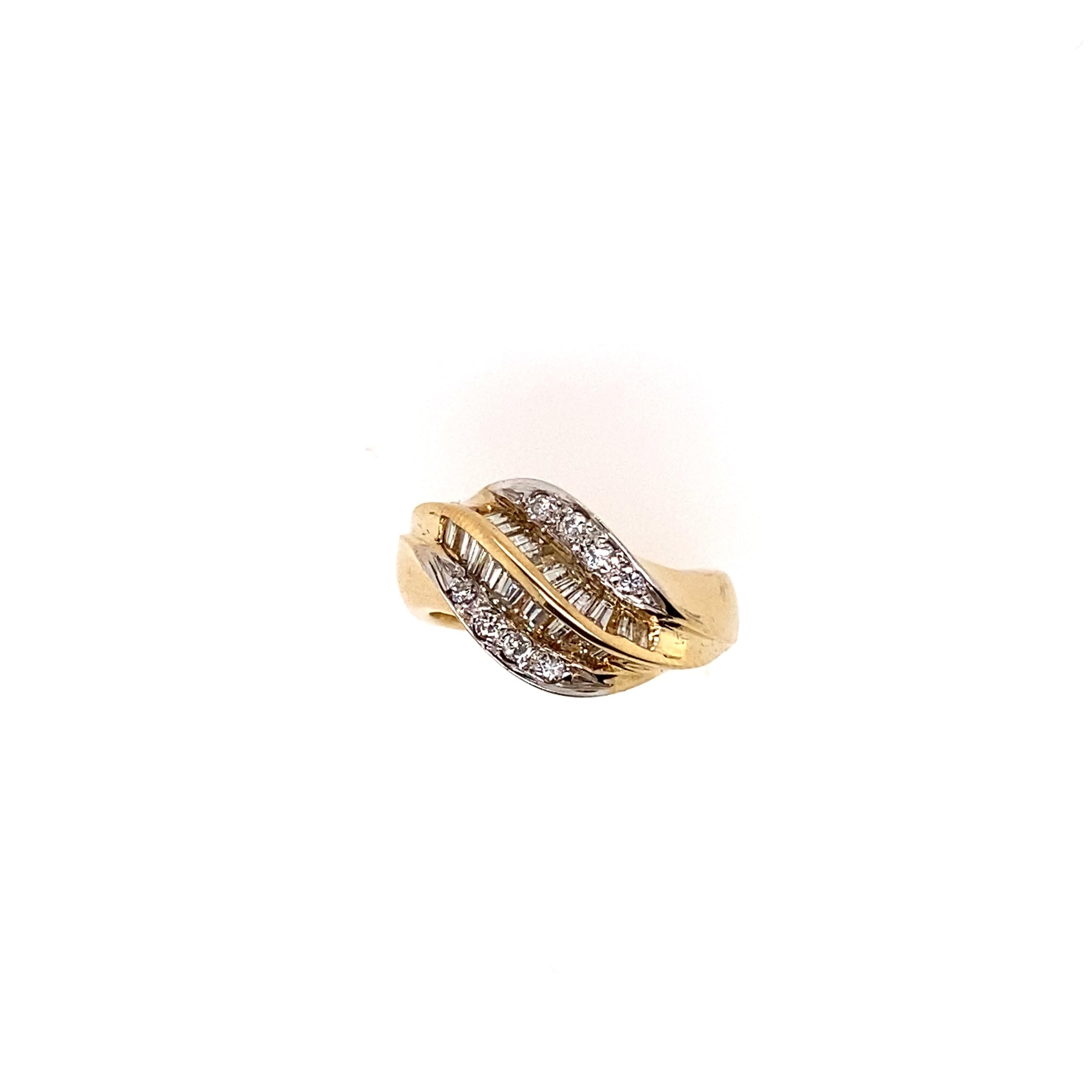 Contemporary Ethonica Diamond Cluster Ring in 14 Karat Gold For Sale