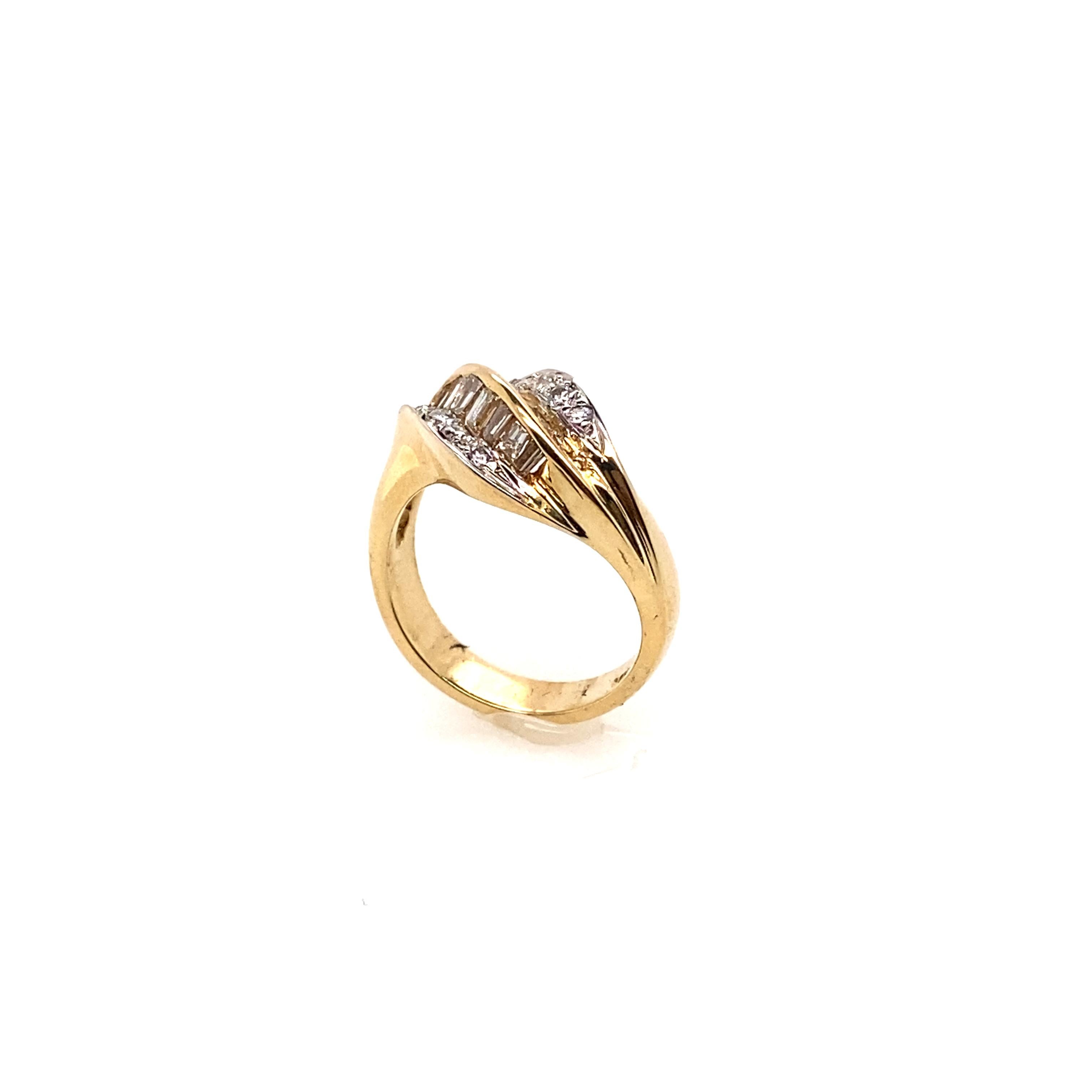 Round Cut Ethonica Diamond Cluster Ring in 14 Karat Gold For Sale