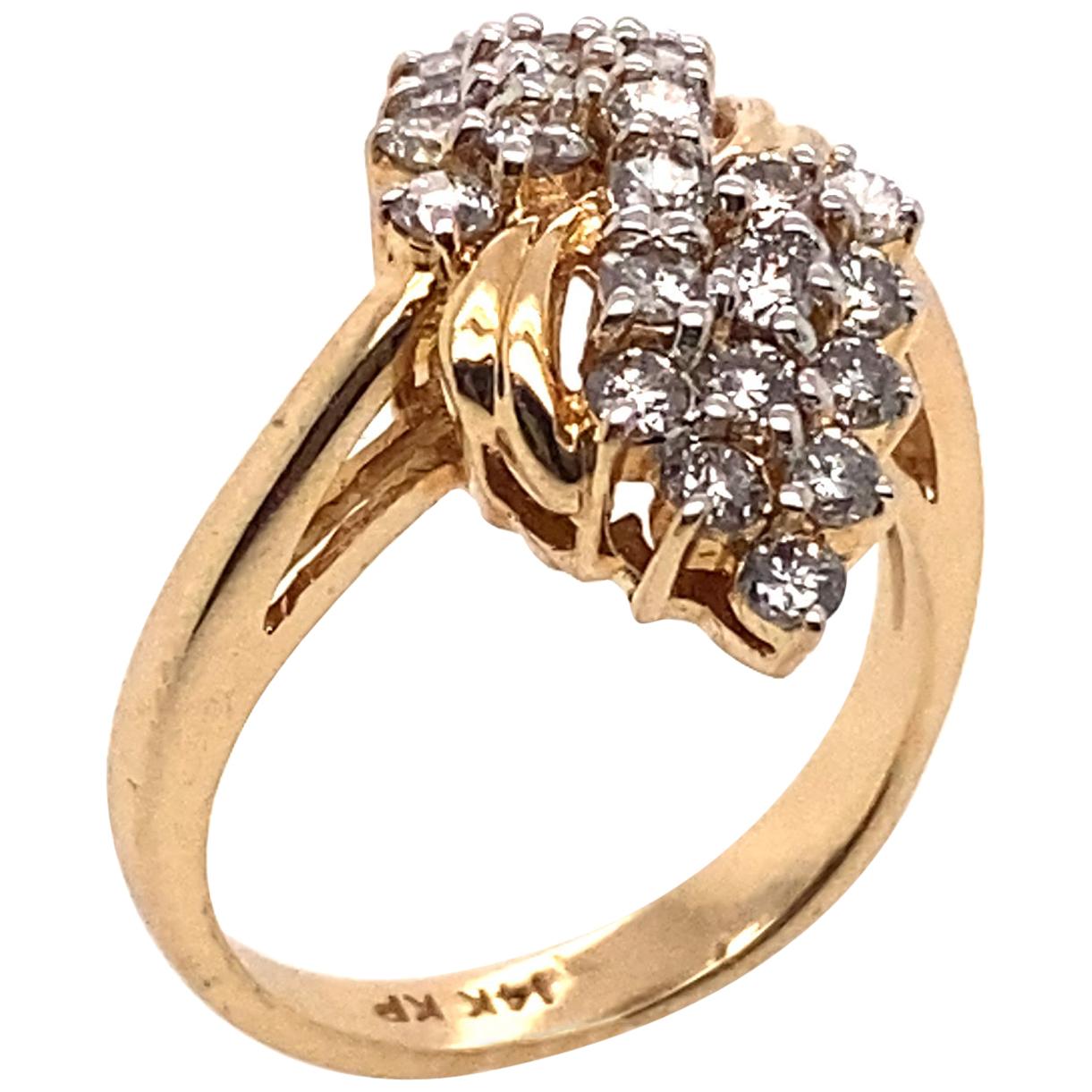 Ethonica Diamant-Cluster-Ring aus 14 Karat Gold im Angebot