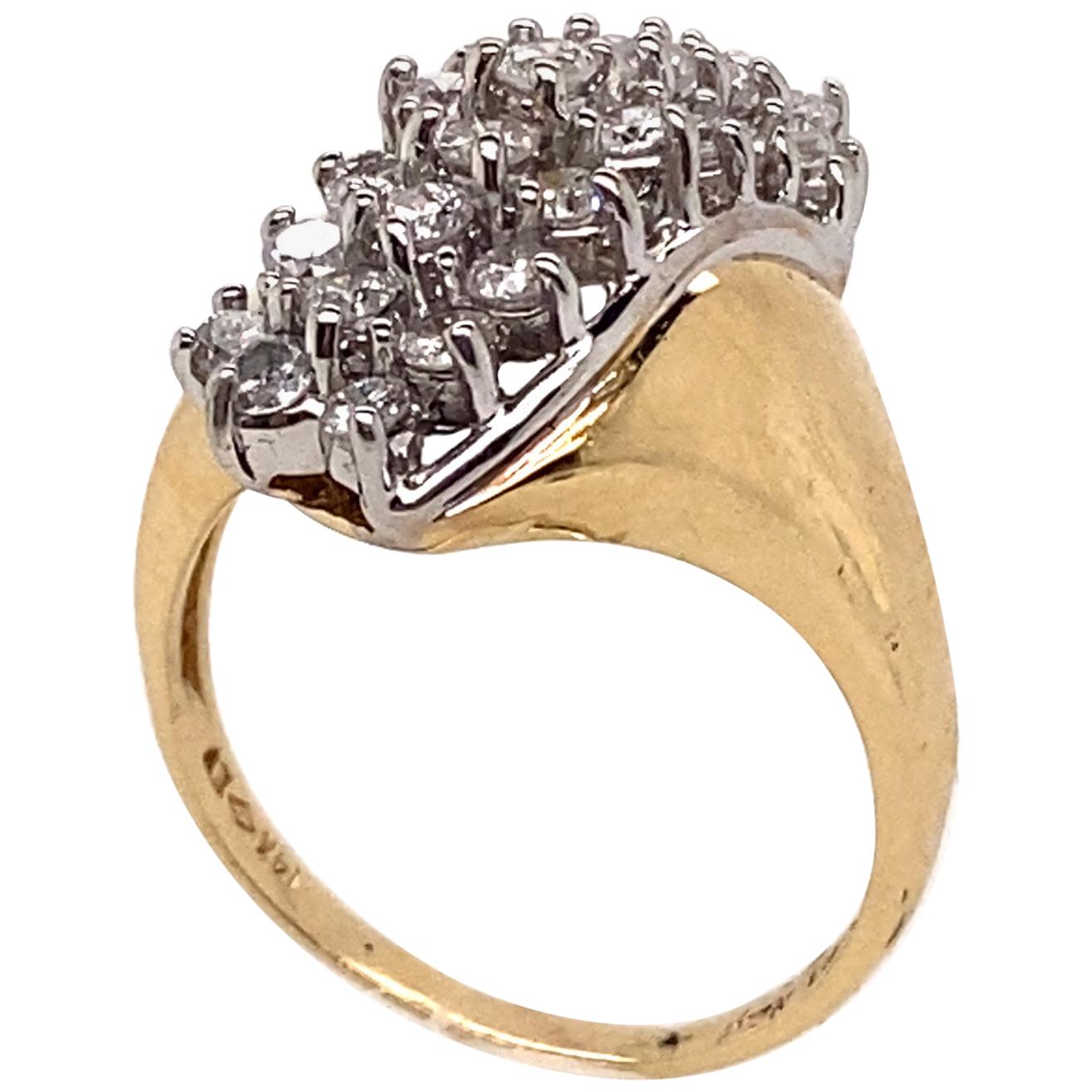 Ethonica Diamant-Cluster-Ring aus 14 Karat Gold