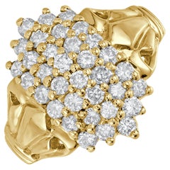 carrot gold cluster ring Ethonica Diamond Cluster Ring in 14 Karat Gold