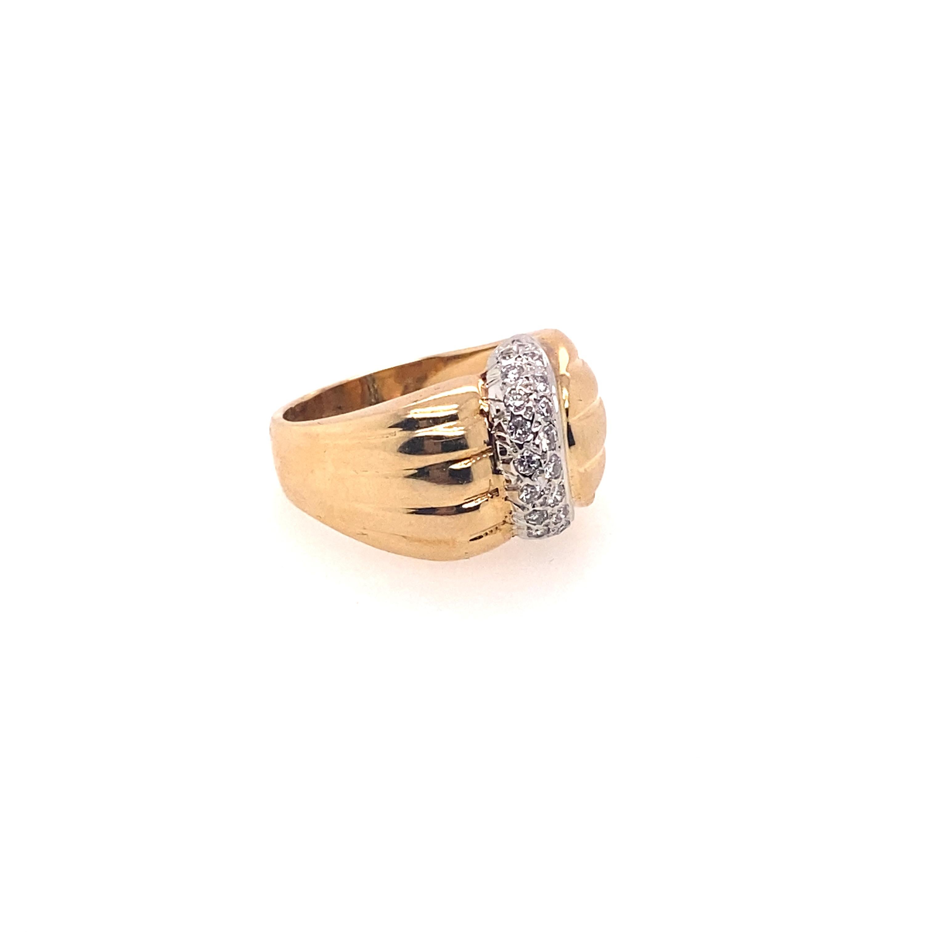 Ethonica Diamond Dome Ring in 14 Karat Gold In New Condition For Sale In New York, NY