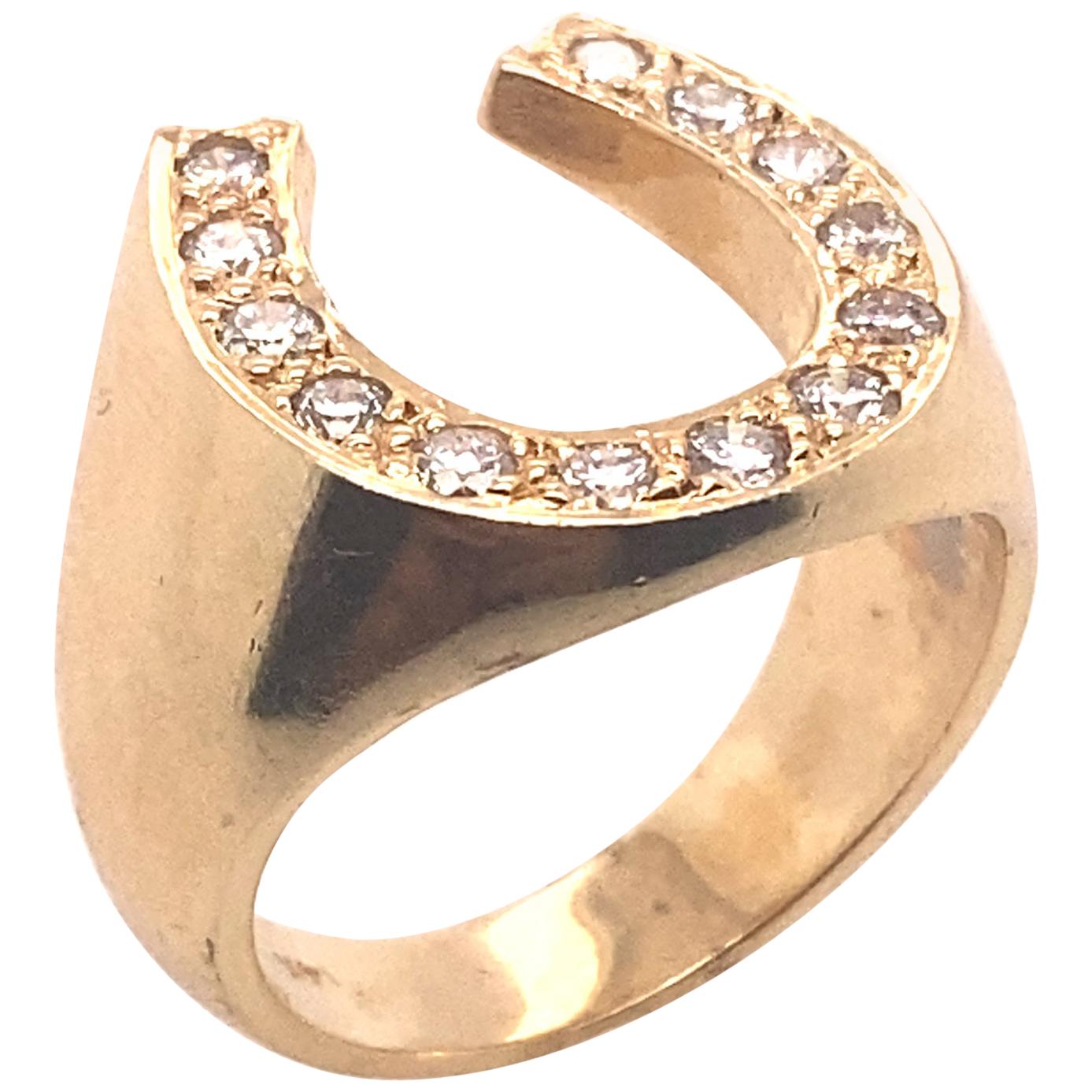 Ethonica Diamond Dome Ring in 14 Karat Gold For Sale