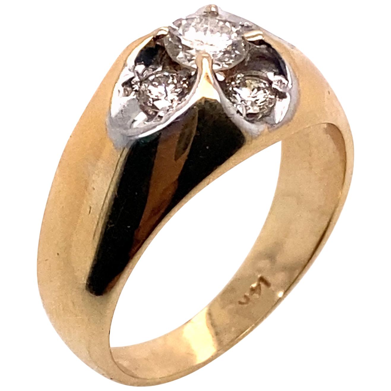 Ethonica Diamond Dome Ring in 14 Karat Gold For Sale