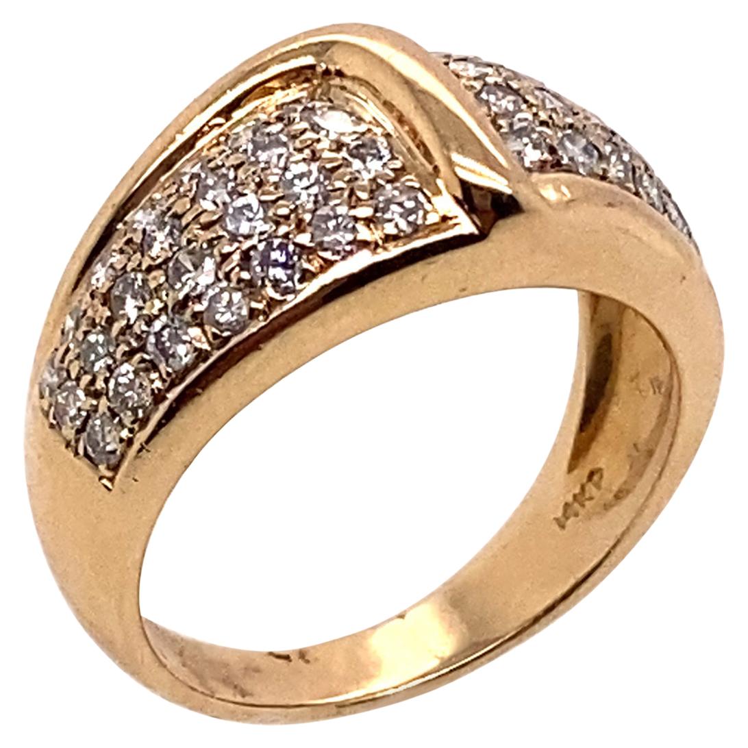 Ethonica Diamond Dome Ring in 14 Karat Gold For Sale