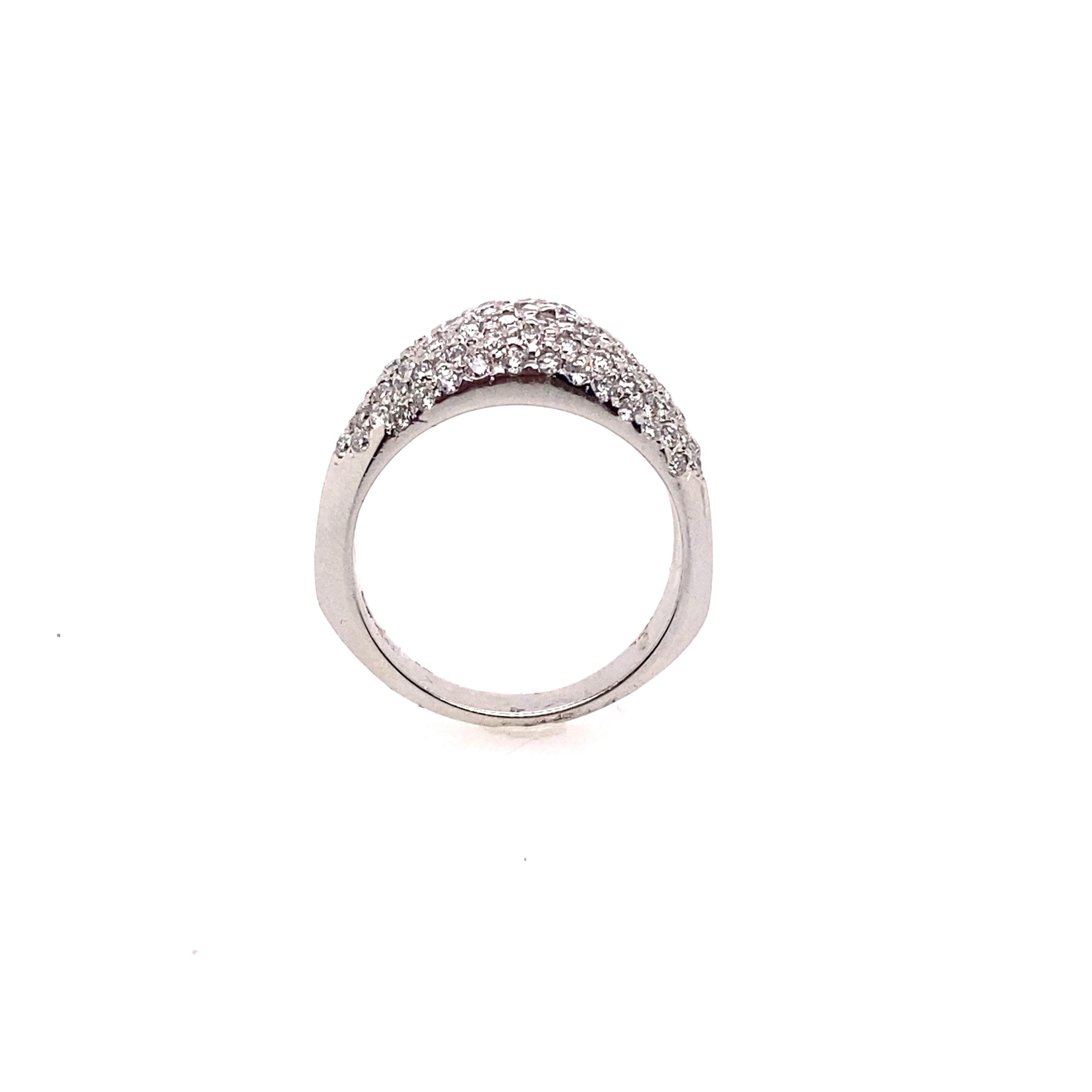 This beautiful dome shaped ring features Platinum base, with Micro-Pave style of hand set diamonds 1.00 carat of round diamonds. The perfect gift for any occasion.

Diamonds Weight: 1.00 carat
Diamonds Shape : Brilliant Round
Diamonds Color &