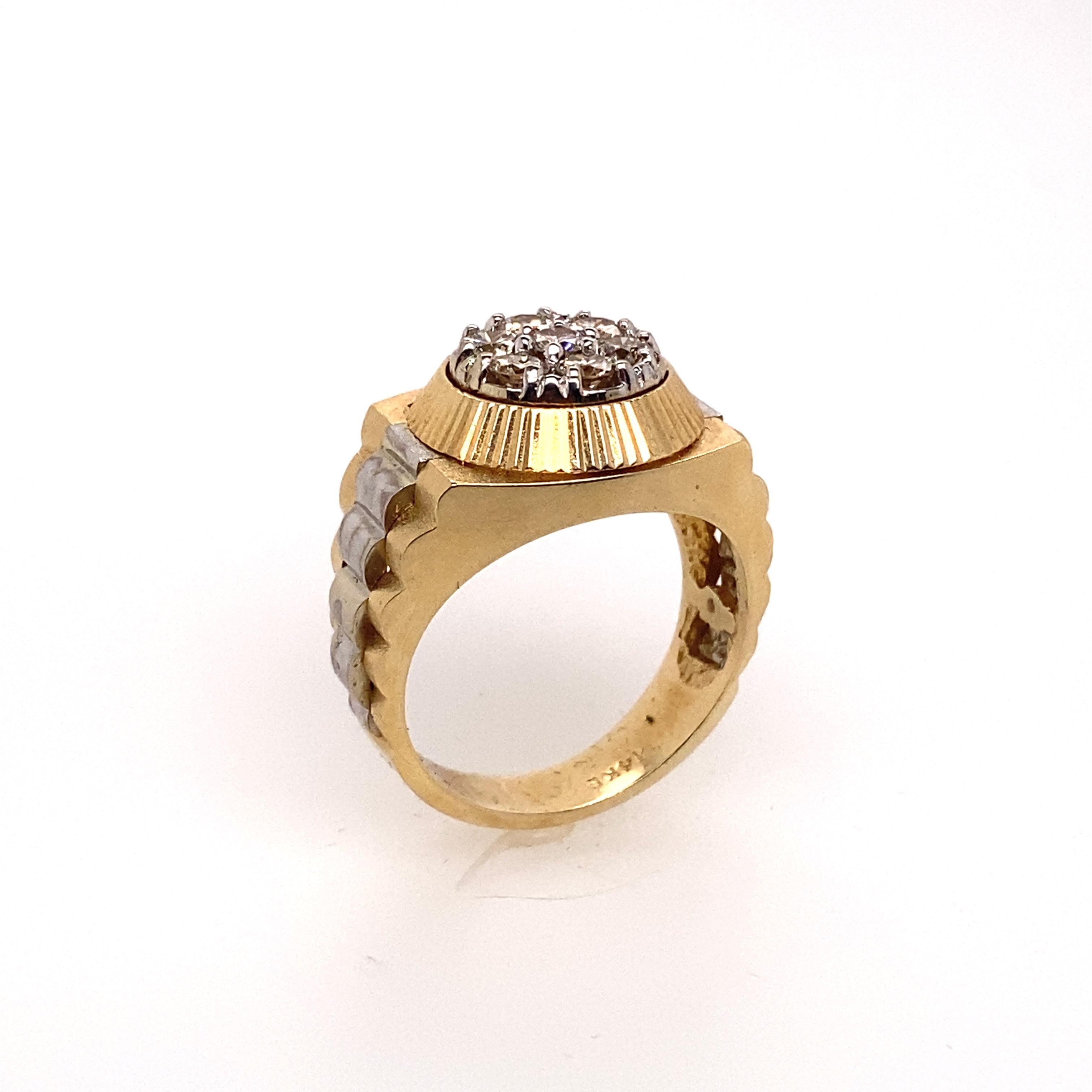 Ethonica Siegelring aus 14 Karat Gold mit Diamanten (Zeitgenössisch) im Angebot