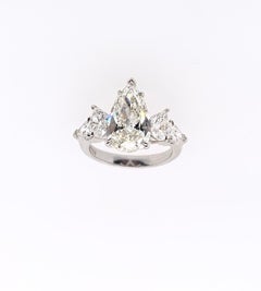 Ethonica GIA Certified Pear Diamond Ring in Platinum