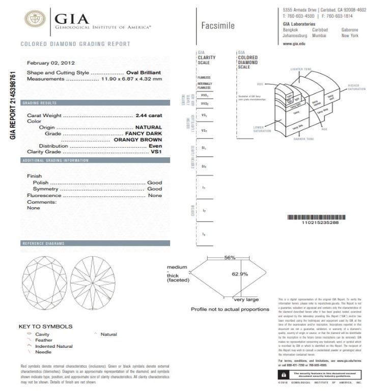Taille ovale Ethonica Bague rare en or 14 carats avec diamant ovale brun fantaisie certifié GIA en vente