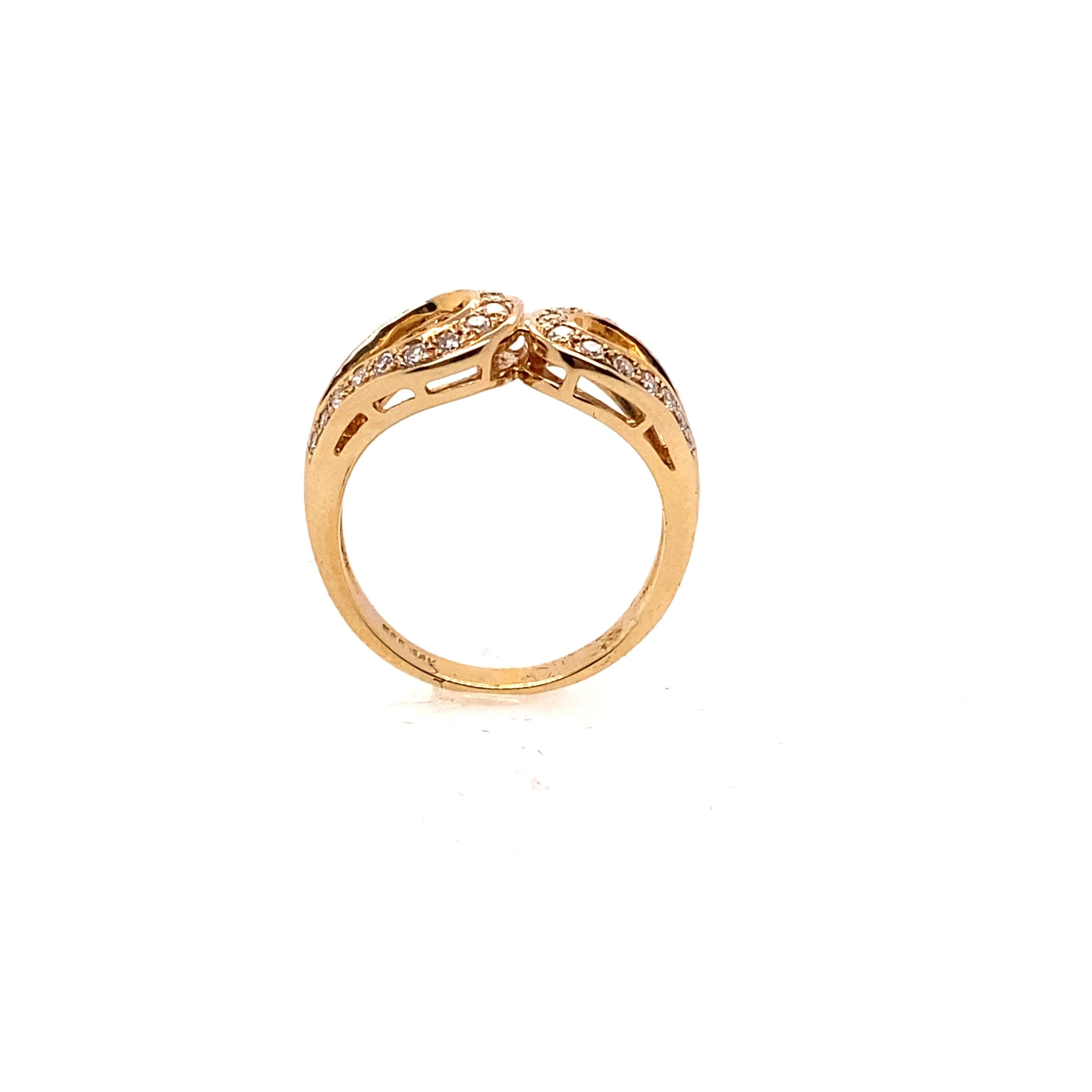 Round Cut Ethonica Infinity Diamond Ring in 14 Karat Gold For Sale