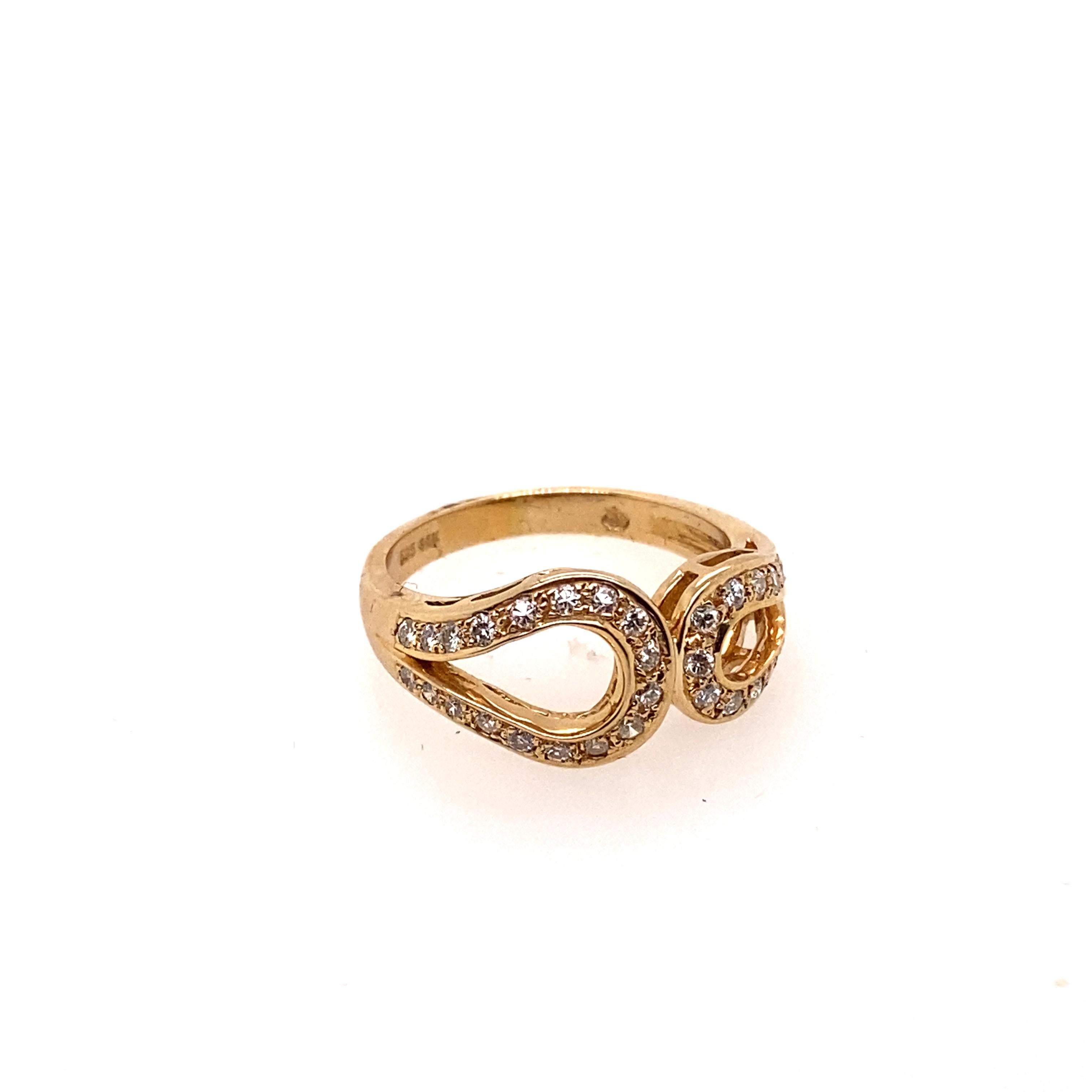 Women's Ethonica Infinity Diamond Ring in 14 Karat Gold For Sale