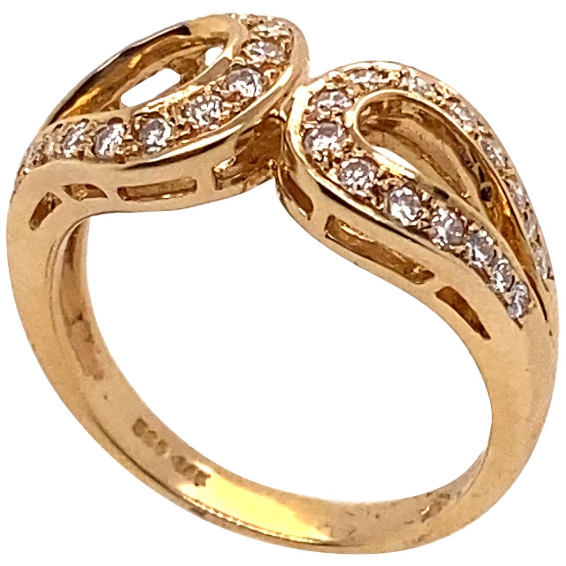 Ethonica Bague Infinity en or 14 carats et diamants