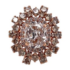 Ethonica Magnificent Ballerina Oval Diamond Ring in 14 Karat Rose Gold