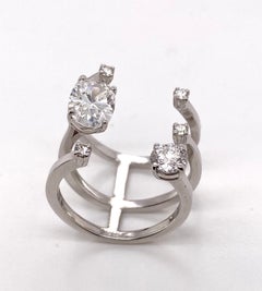 Ethonica Open Cuff Diamond Ring in 14karat Gold