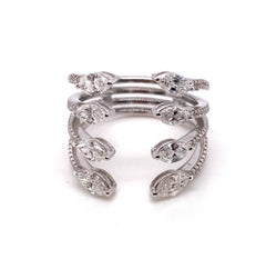 Ethonica Open Cuff Marquise Diamond Ring in 18 Karat Gold
