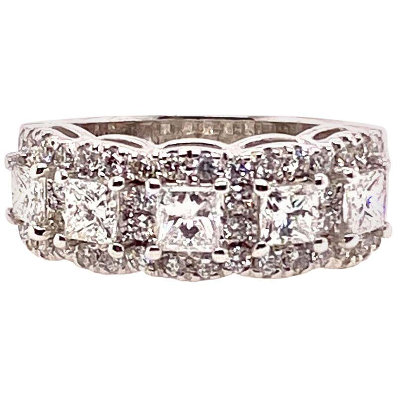 Christopher Designs 18 Karat Five Station L'amour Crisscut Halo Diamond ...