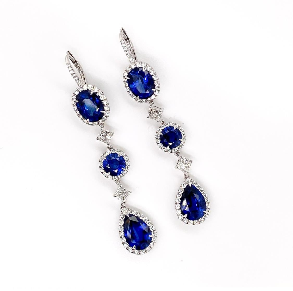 royal blue drop earrings