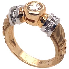 Ethonica Solitaire Diamond Ring in 14 Karat Gold